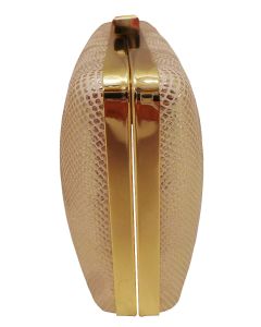 Madame Posh Pink/Gold Snake Skin Style Clutch Bags